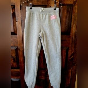 GAP Gray Sweatpants with Pink Logo